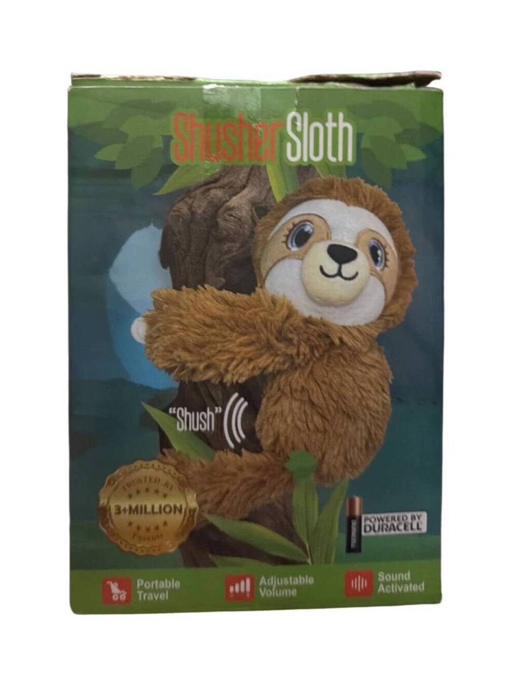 Baby Shusher Sloth Sound Machine Soothing Plush White Noise Toy New in Box